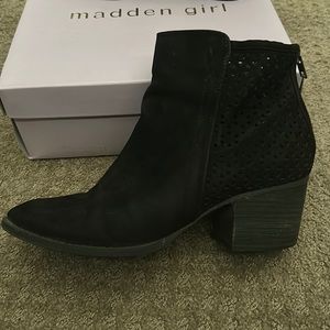 Madden Girl black ankle booties